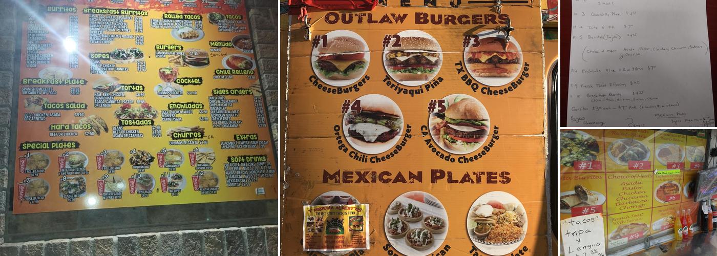 Taqueria Albertos Menu