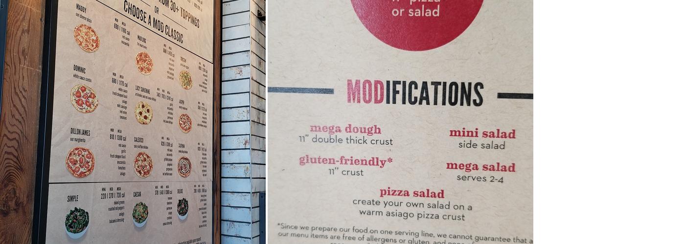 MOD Pizza Menu
