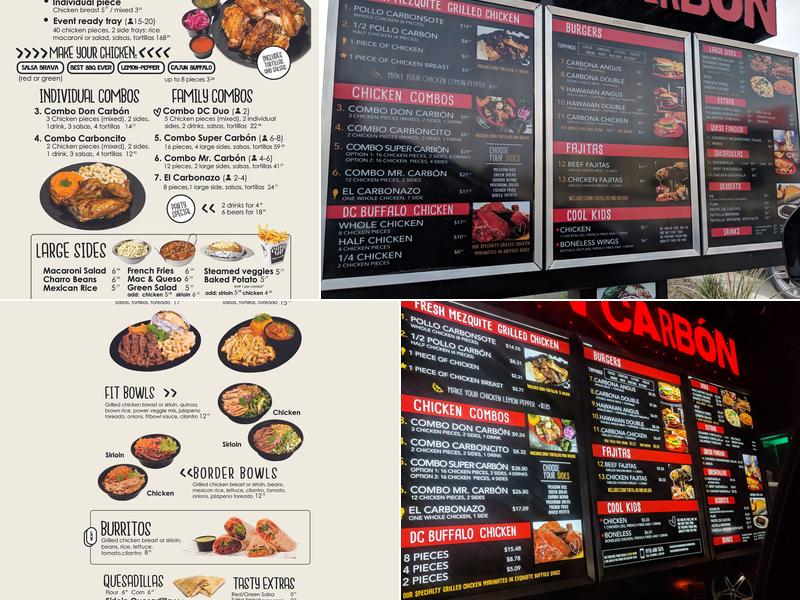 Don Carbón Menu