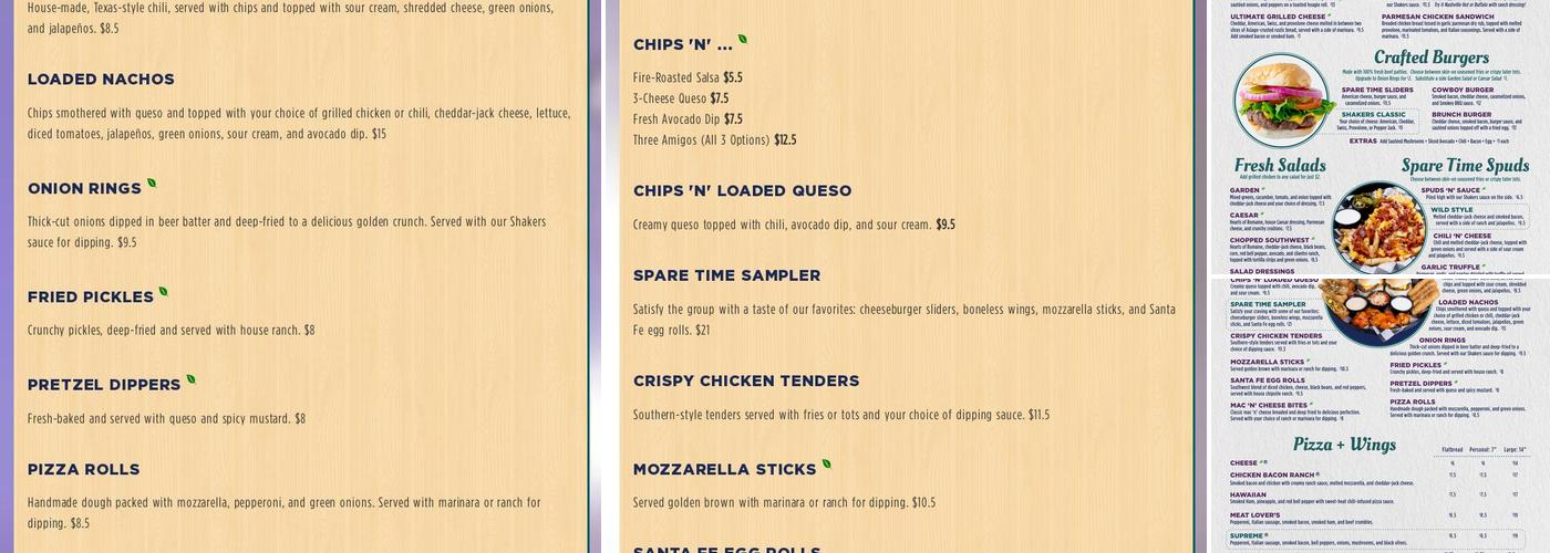 Spare Time Texas Pflugerville Menu