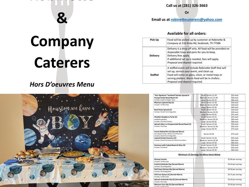 Robinette & Company Caterers Menu