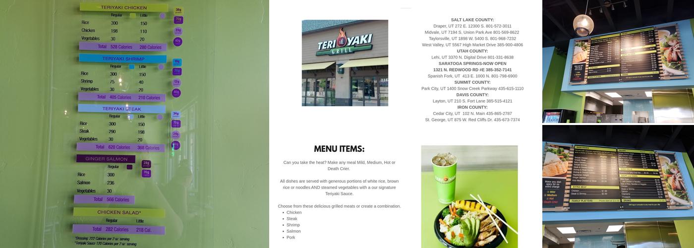 Teriyaki Grill Menu