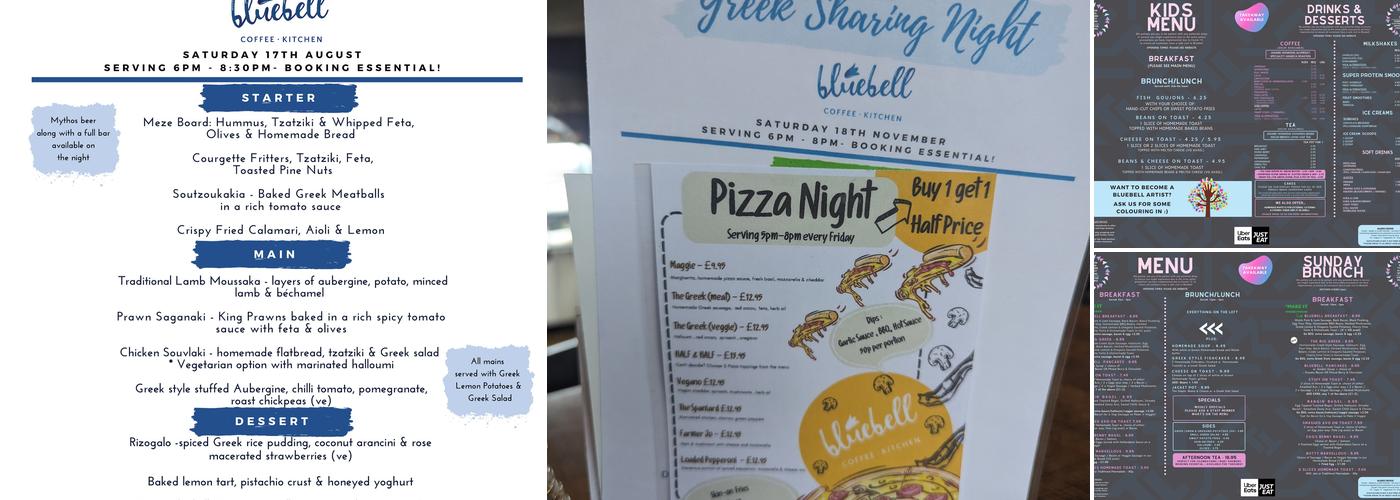 Bluebell Coffee & Kitchen Menu