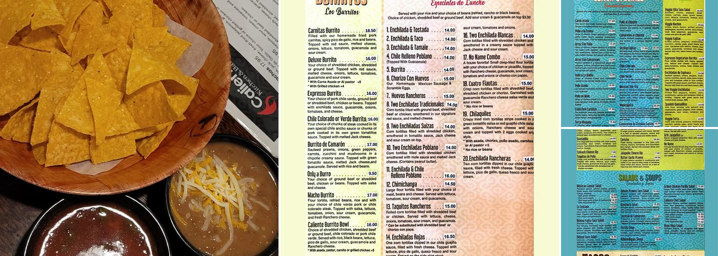 Caliente Kitchen and Bar Menu