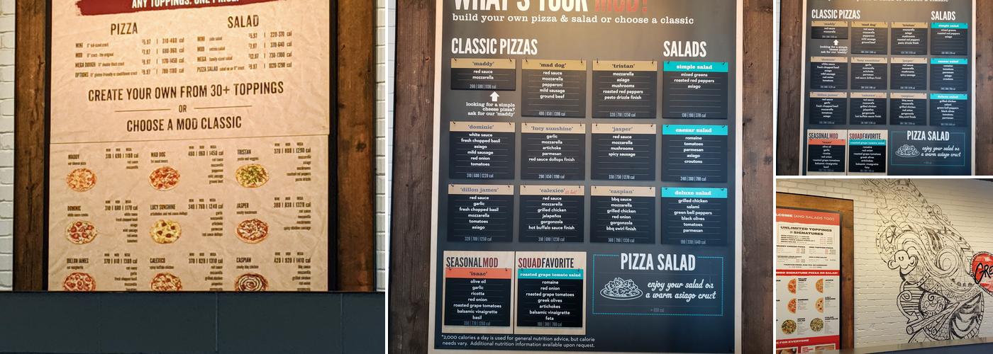 MOD Pizza Menu