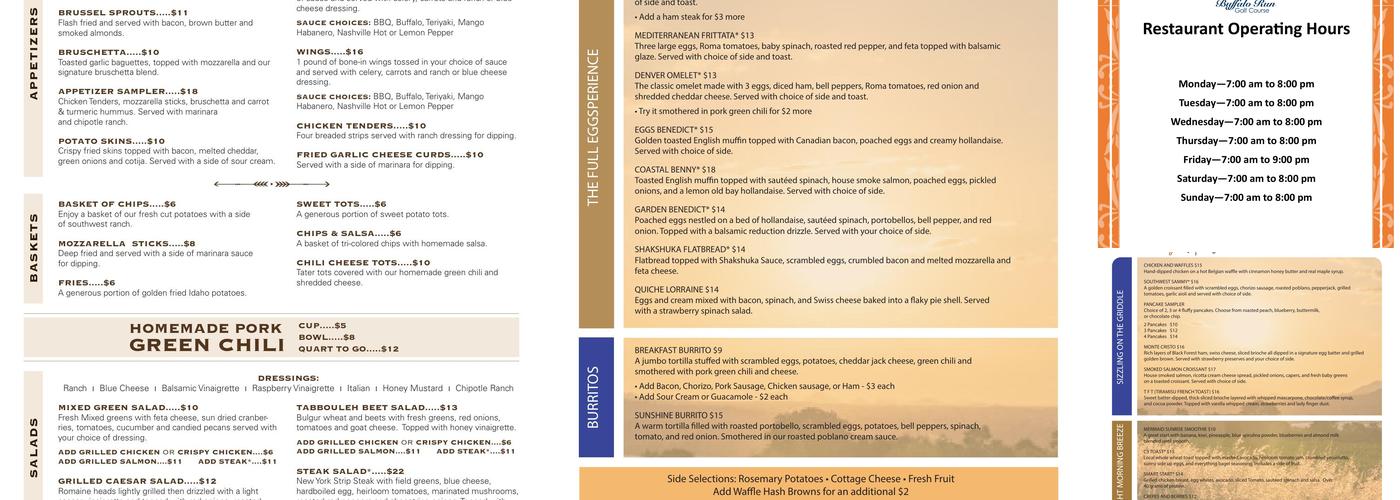 Bison Grill-Buffalo Run Golf Course Menu