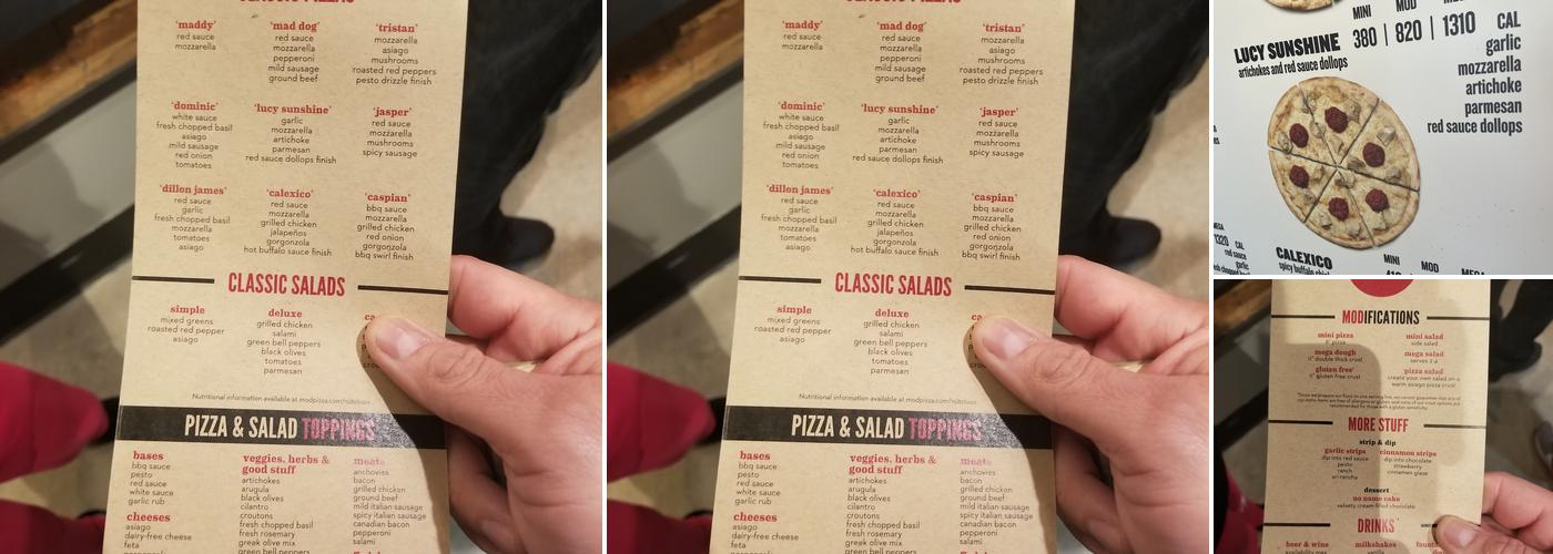 MOD Pizza Menu