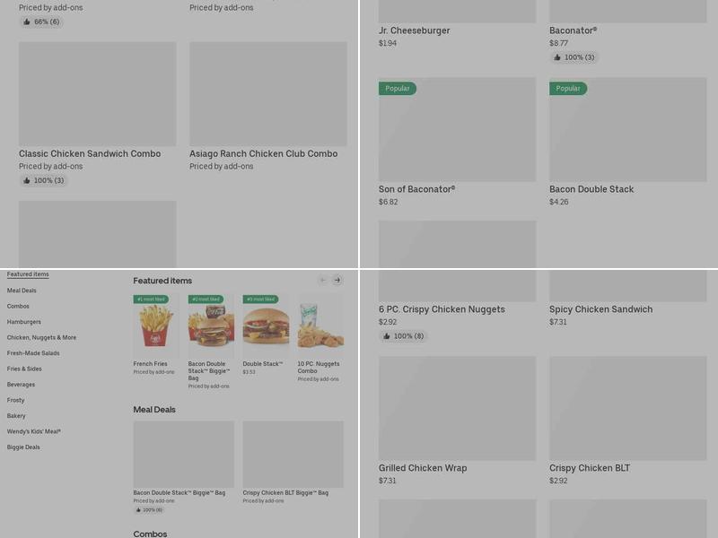 Wendy's Menu