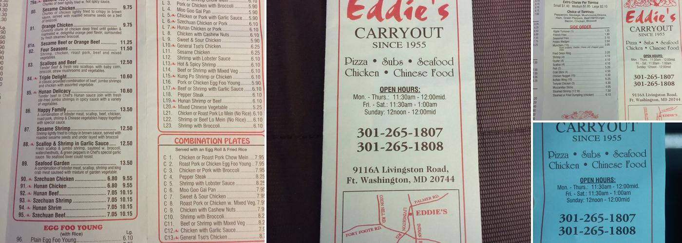 Eddie's Carryout Menu