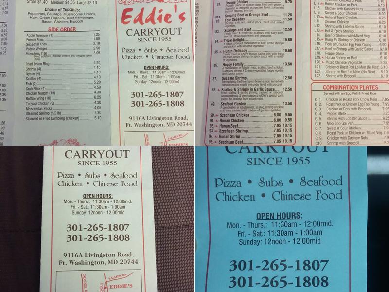 Eddie's Carryout Menu