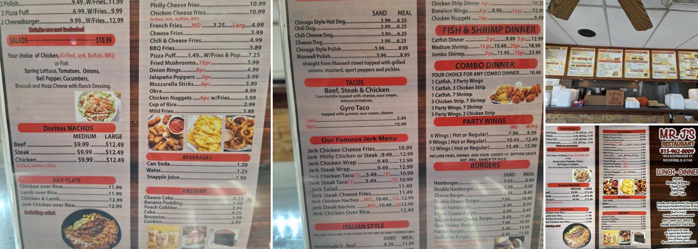 Mr J's Menu