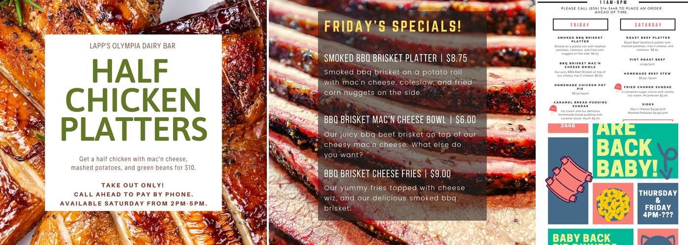 Lapp's Olympia Dairy Bar Menu