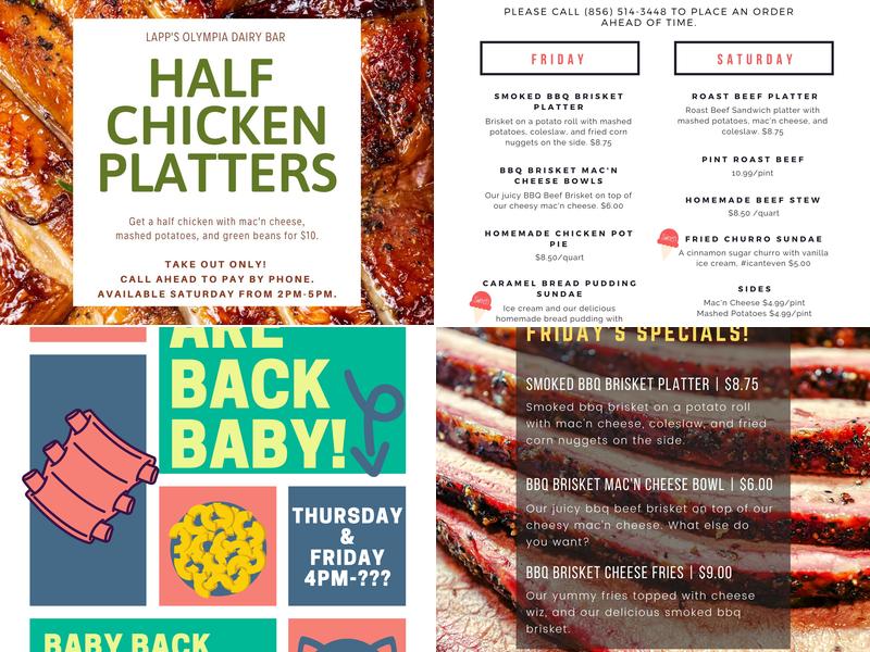 Lapp's Olympia Dairy Bar Menu