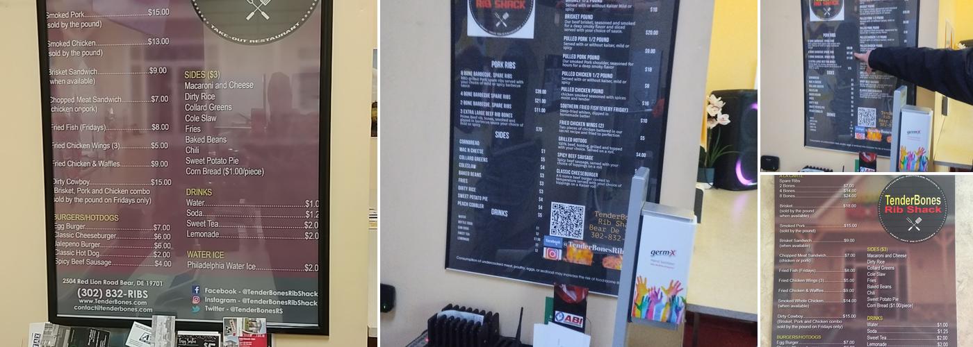TenderBones Rib Shack Menu