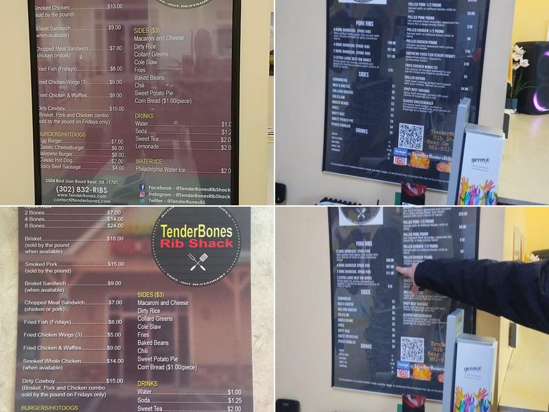 TenderBones Rib Shack Menu