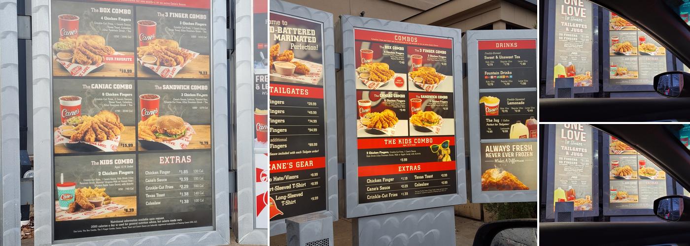 Raising Cane's Chicken Fingers Menu