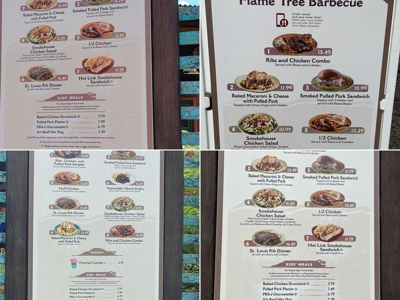 Flame Tree Barbecue Menu