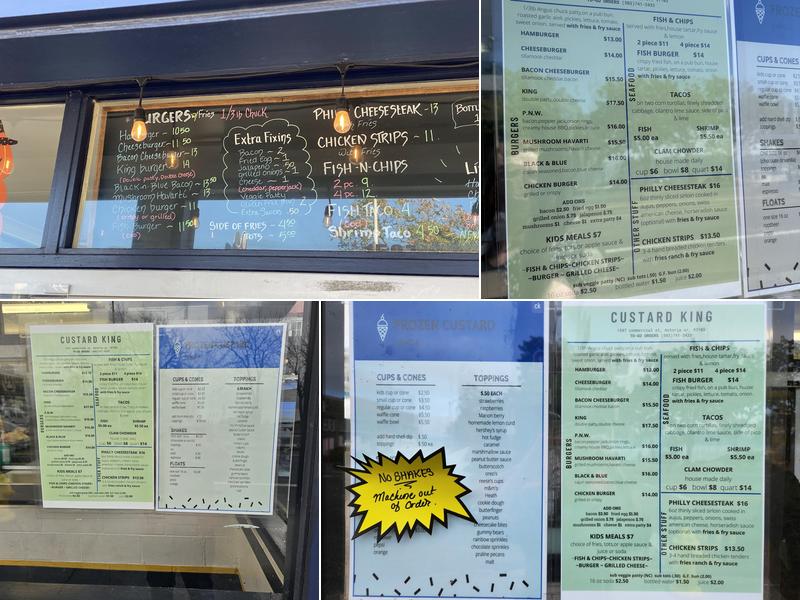 Custard King Menu