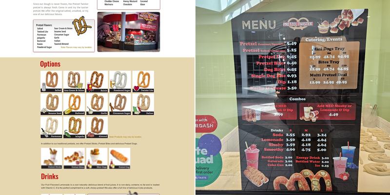 Pretzel Twister Menu