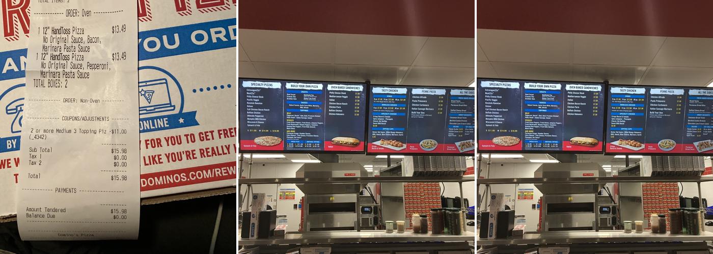 Domino's Pizza Menu