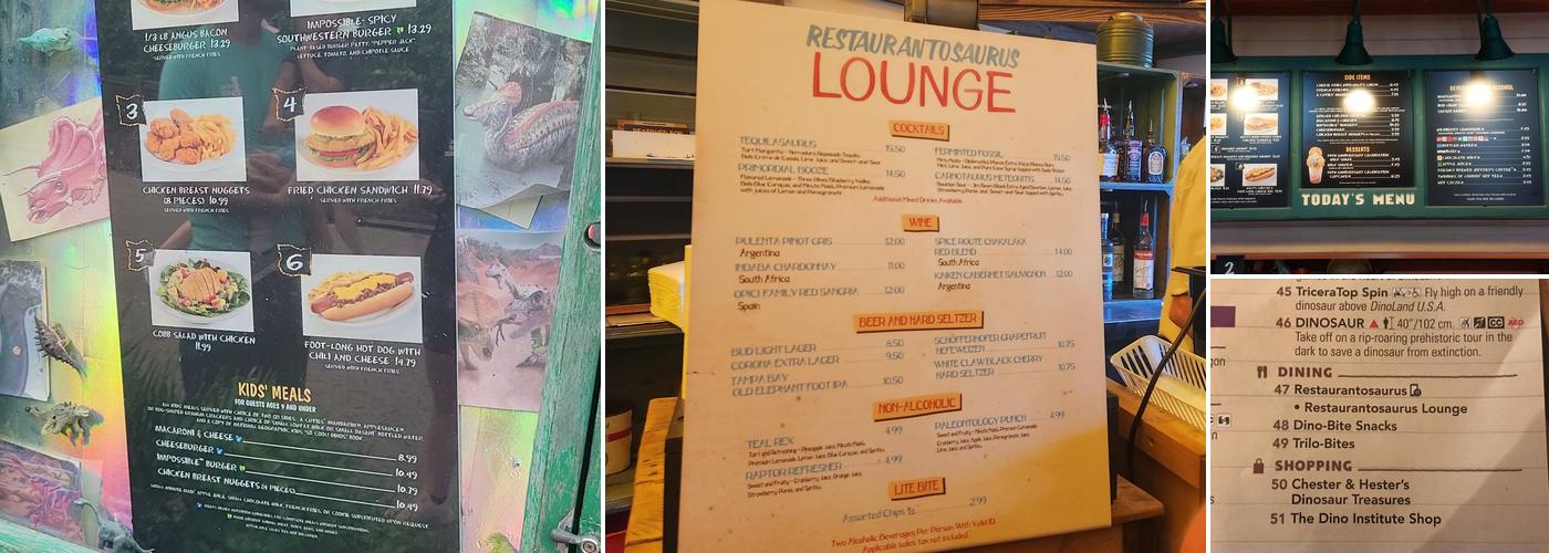 Restaurantosaurus Menu