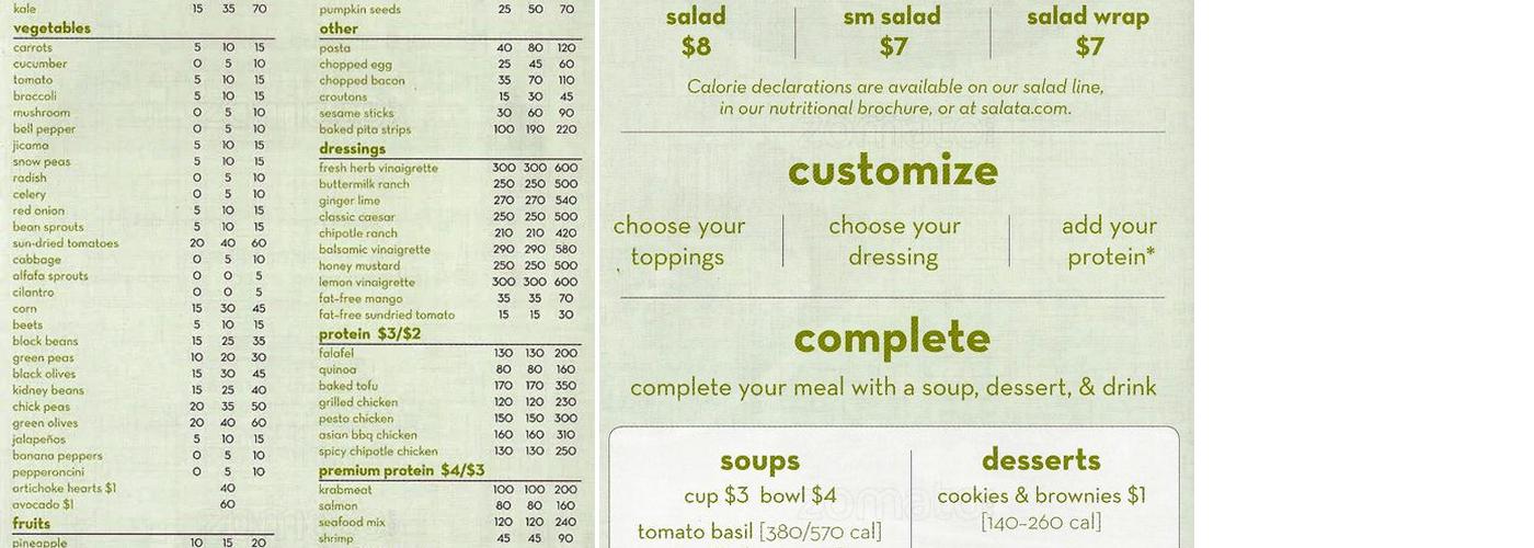 Salata Menu