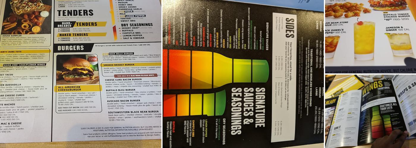 Buffalo Wild Wings Menu
