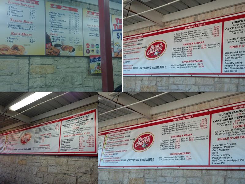 Bush's Chicken Menu