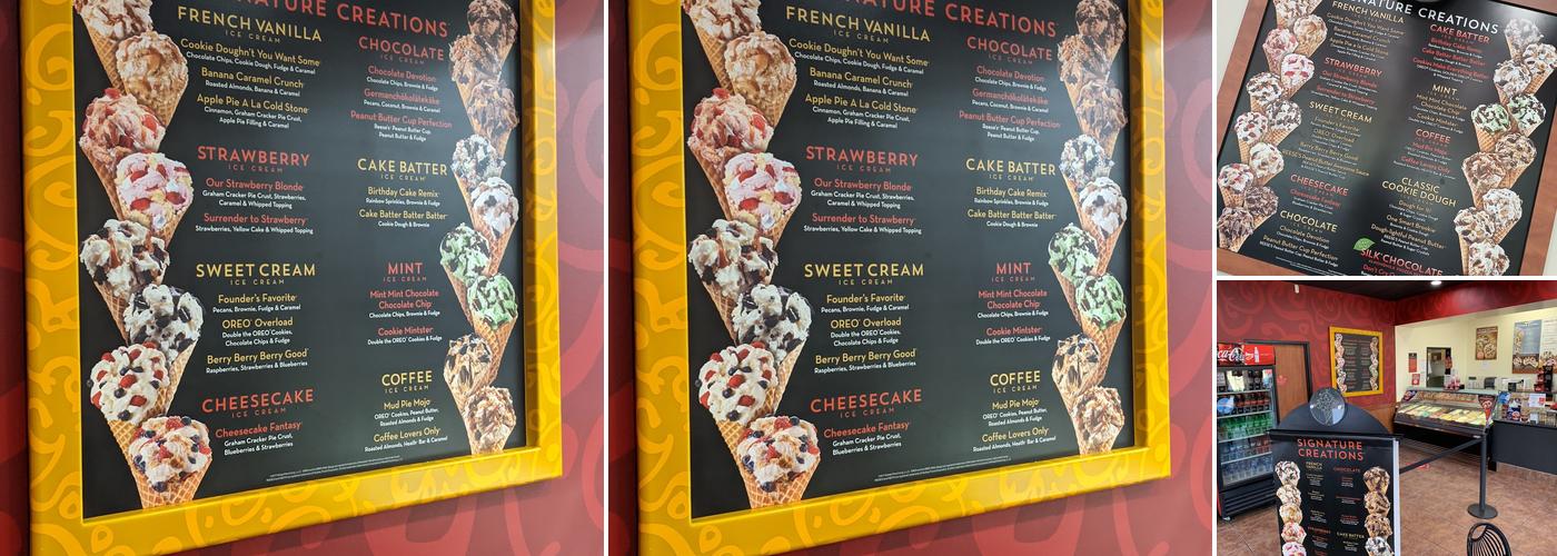 Cold Stone Creamery Menu