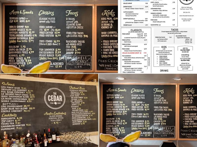 The Cedar Menu