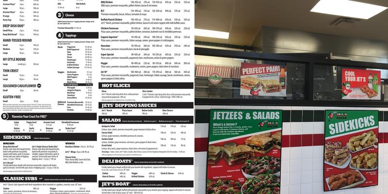 Jet's Pizza Menu