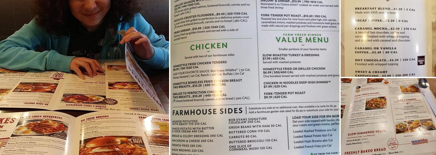 Bob Evans Menu