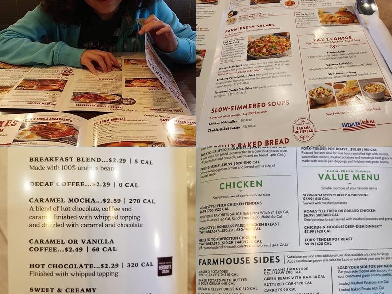 Bob Evans Menu