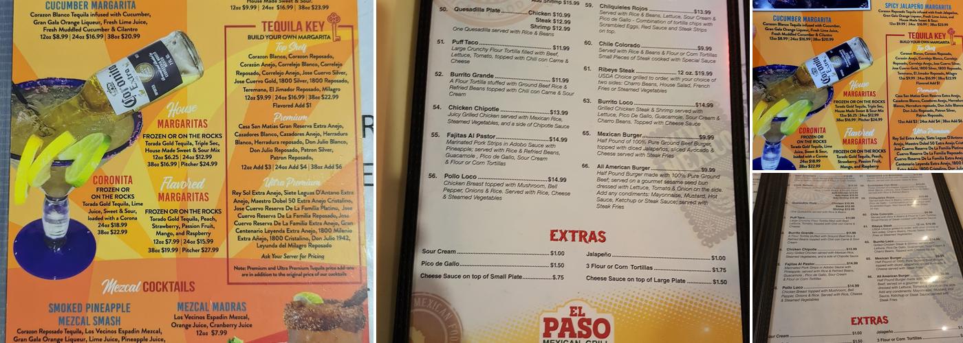 El Paso Mexican Grill (Milton) Menu