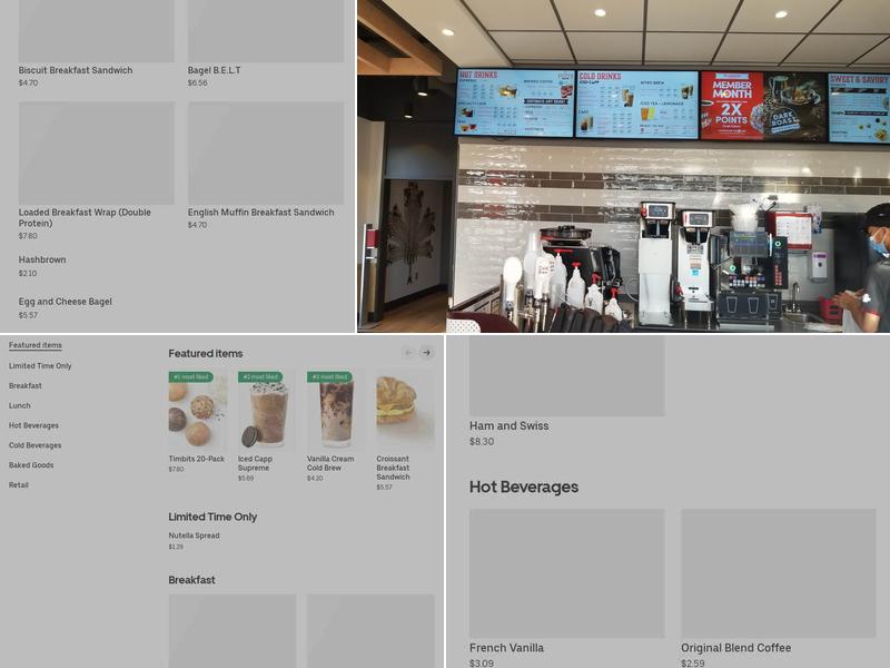 Tim Hortons Menu