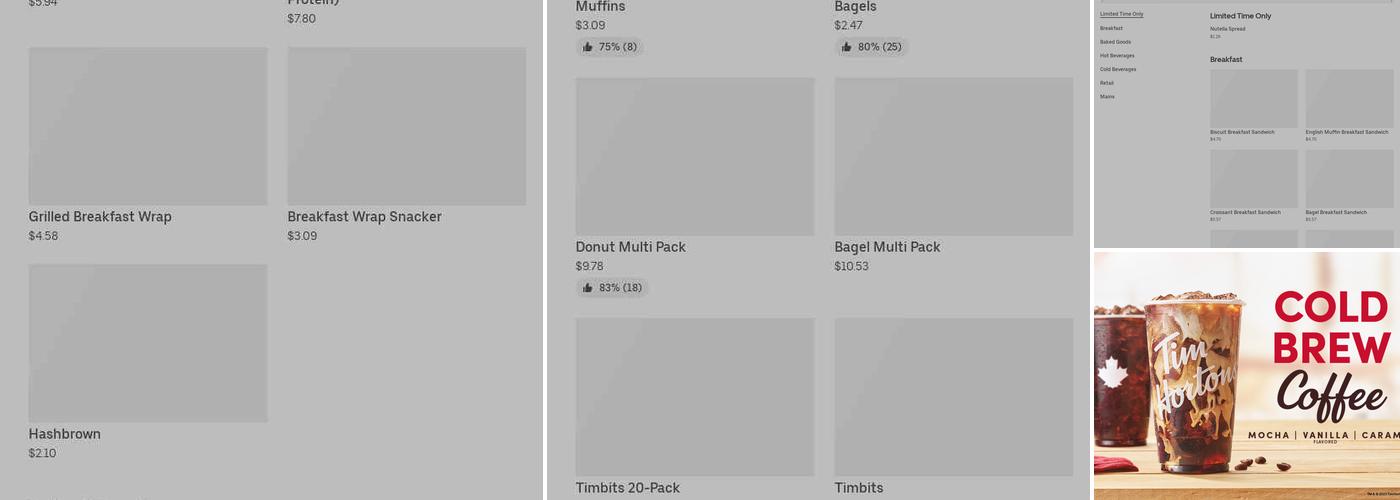 Tim Hortons Menu