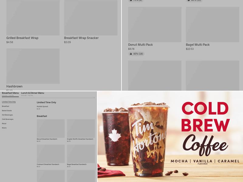 Tim Hortons Menu