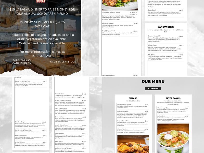 Split Rail Eats Menu