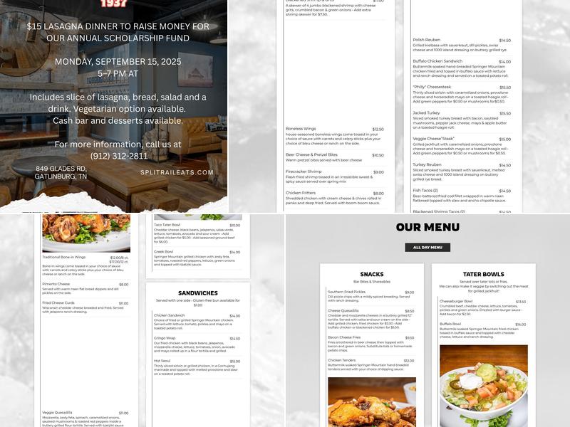 Split Rail Eats Menu