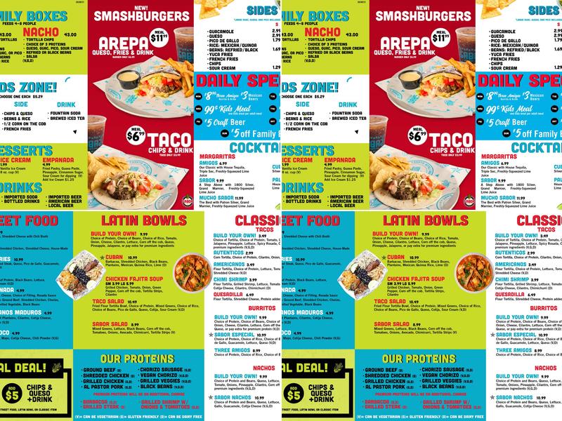 Sabor Latin Street Grill Menu