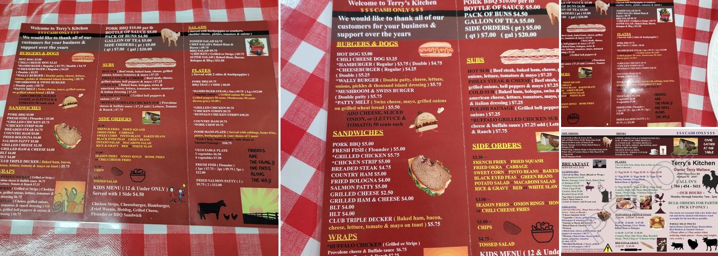 Terry's Kitchen Menu