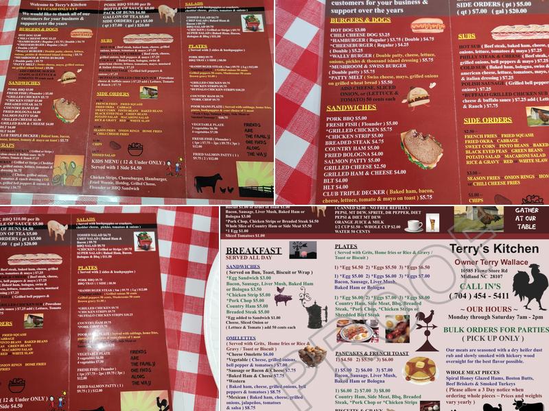 Terry's Kitchen Menu