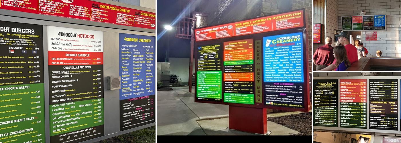 COOK OUT Menu