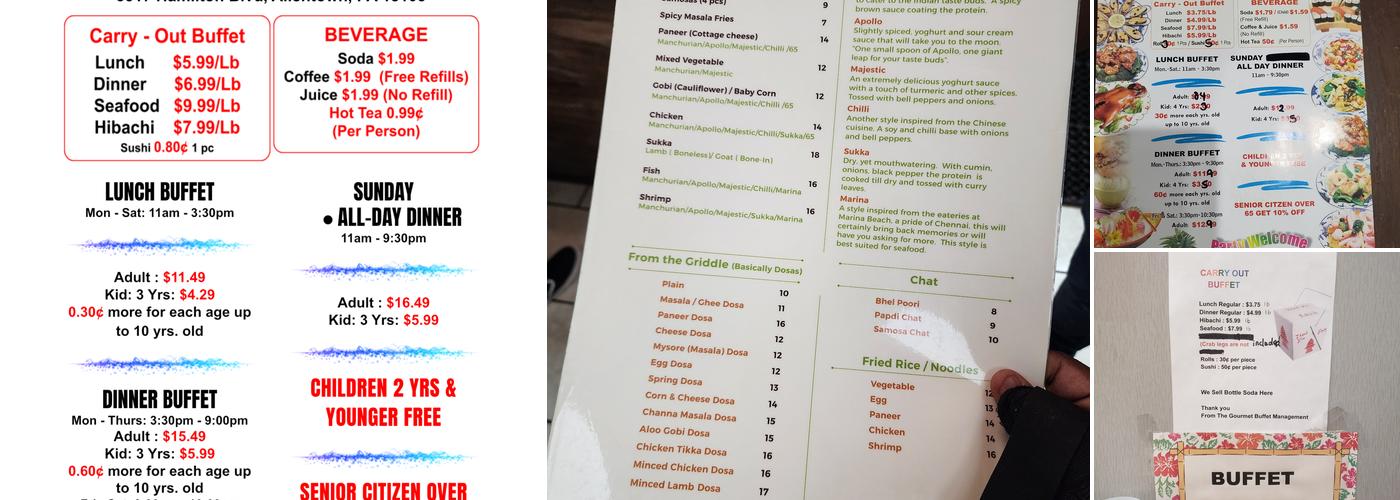 Gourmet Buffet & Grill Menu