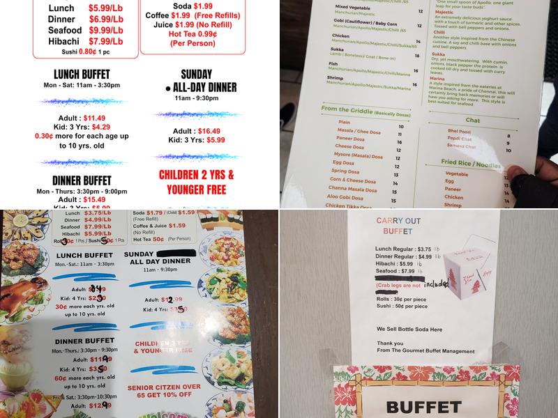 Gourmet Buffet & Grill Menu