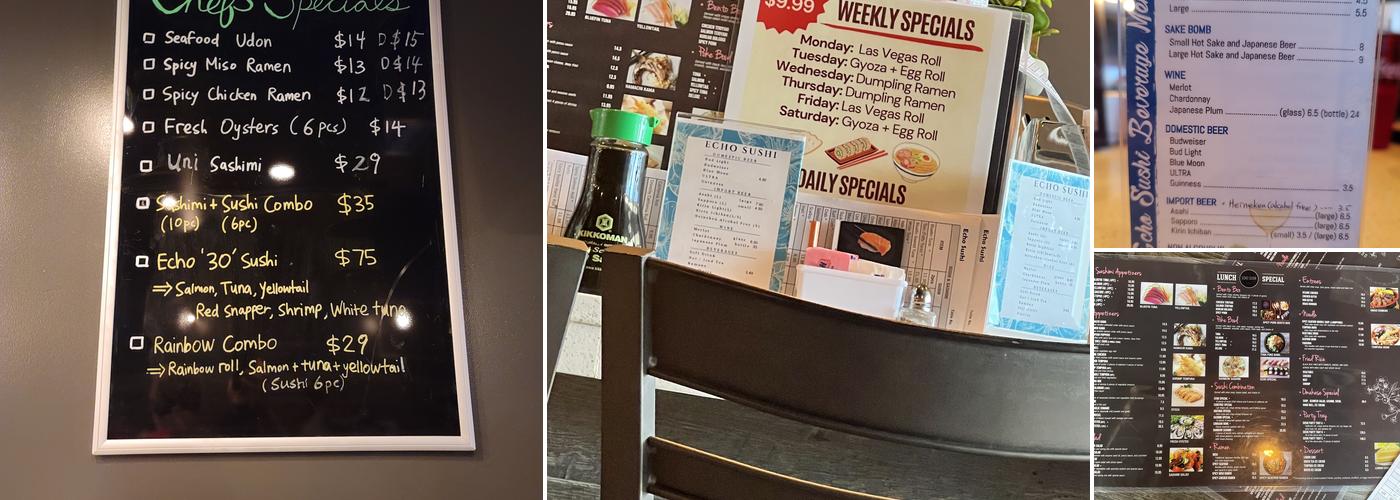 Echo Sushi Menu