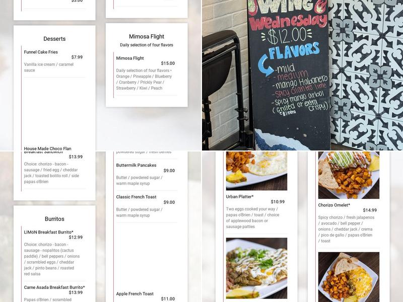 LIMóN Urban Kitchen Menu