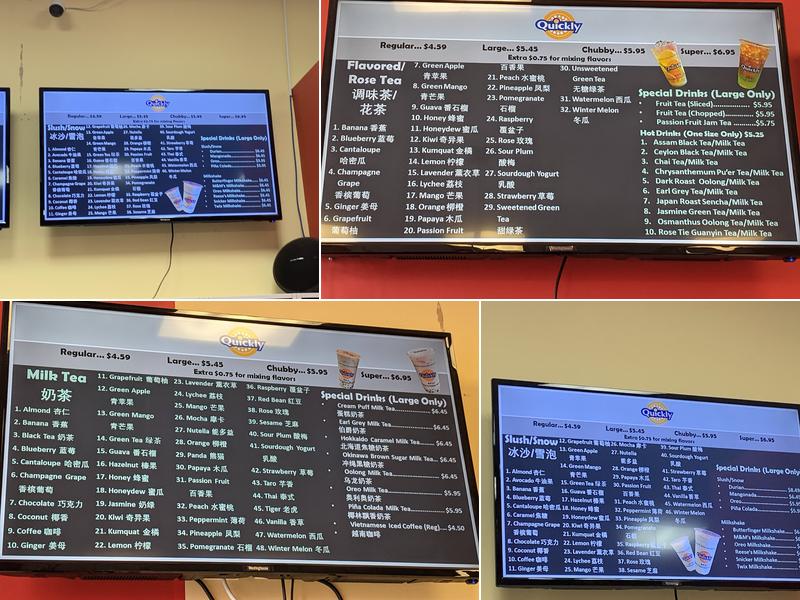 Quickly Bubble Tea Menu