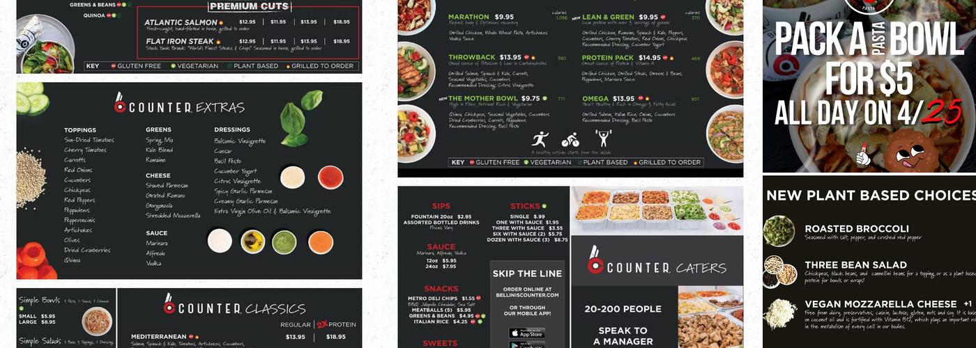 Bellini's Counter Menu