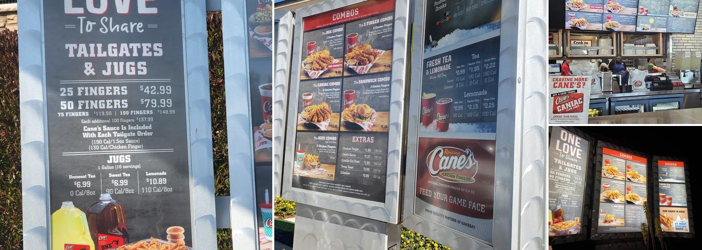 Raising Cane's Chicken Fingers Menu